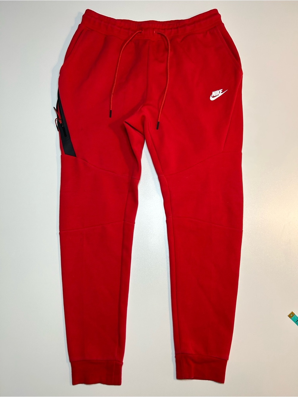 Nike Sportswear Tech Fleece Joggers University Red Black Sweatpants Slim Men